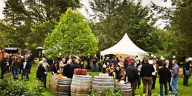 Visitors enjoying wine and food at the Marlborough Wine Festival. Photo credit: Jim Tannock